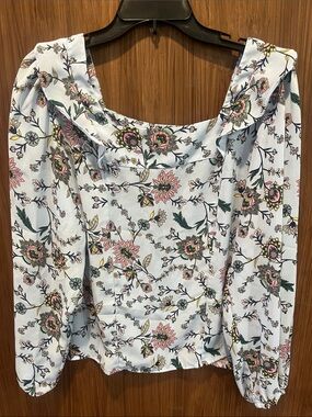 Banana Republic Ruffled Square Neckline Blouse